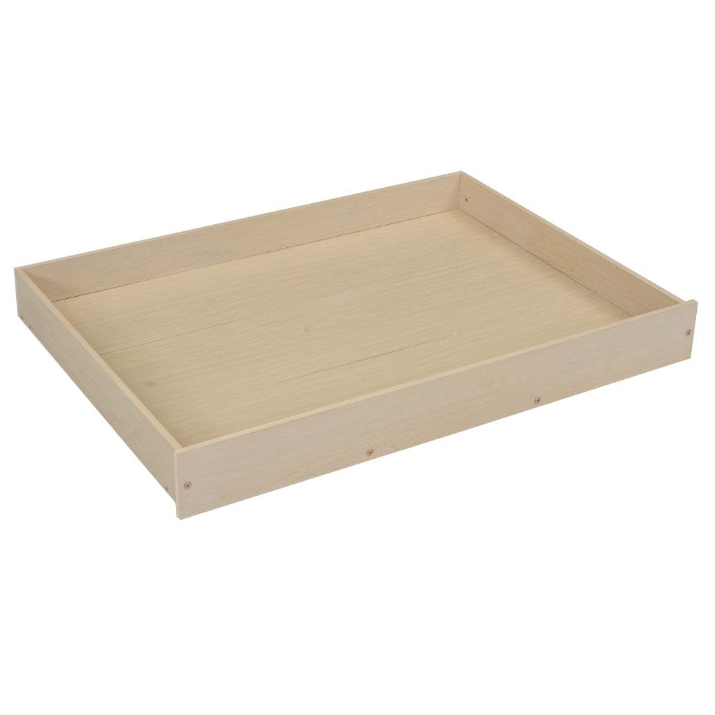 Letto a casetta per bambini 200 × 90 cm e 140 × 70 cm con cassetto, ripiani, senza materasso, bianco