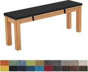 Cuscino di seduta 170 x 30 x 5 cm, rimovibile, lavabile, antiscivolo, molto elastico - adatto per banche da giardino, altalene - nero