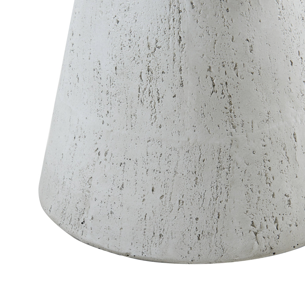 Tavolino Rotondo Oulvepijanse in Calcestruzzo Leggero Design Torre 51xØ40 cm Bianco [en.casa]