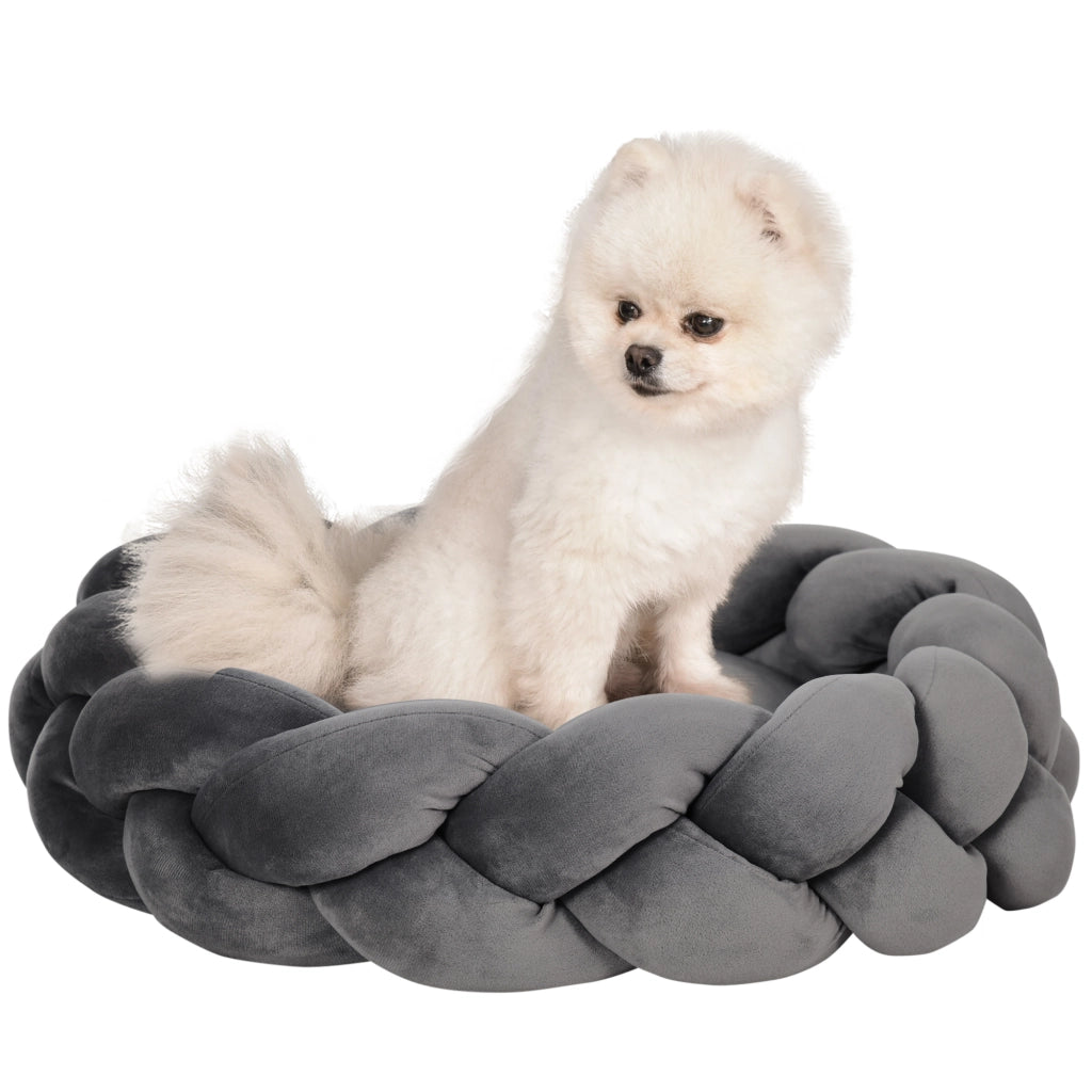 Cuccia per Cani Piccoli ¨C Xylo ¨C Grigio con Cuscino Lavabile 55x55x14 cm