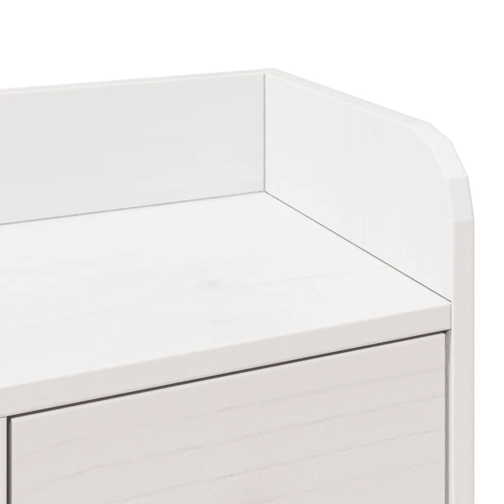 Letto Libreria senza Materasso-Struttura Letto con contenitore Bianco 150x200 cm Legno di Pino 986123
