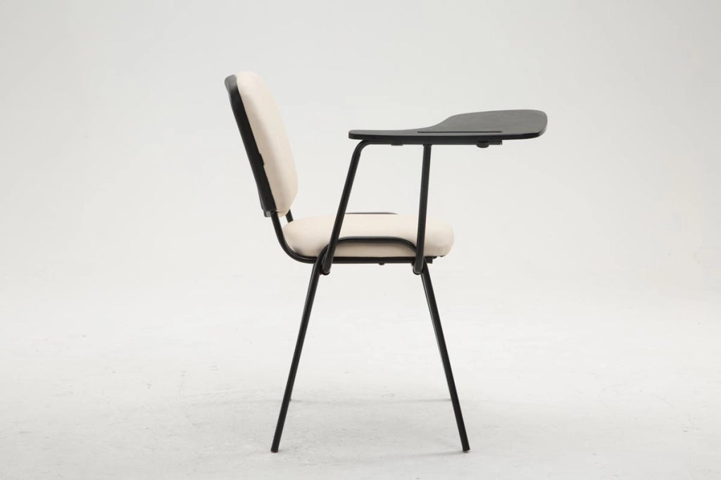 Sedia Ken in similpelle con tavolino ribaltabile crema