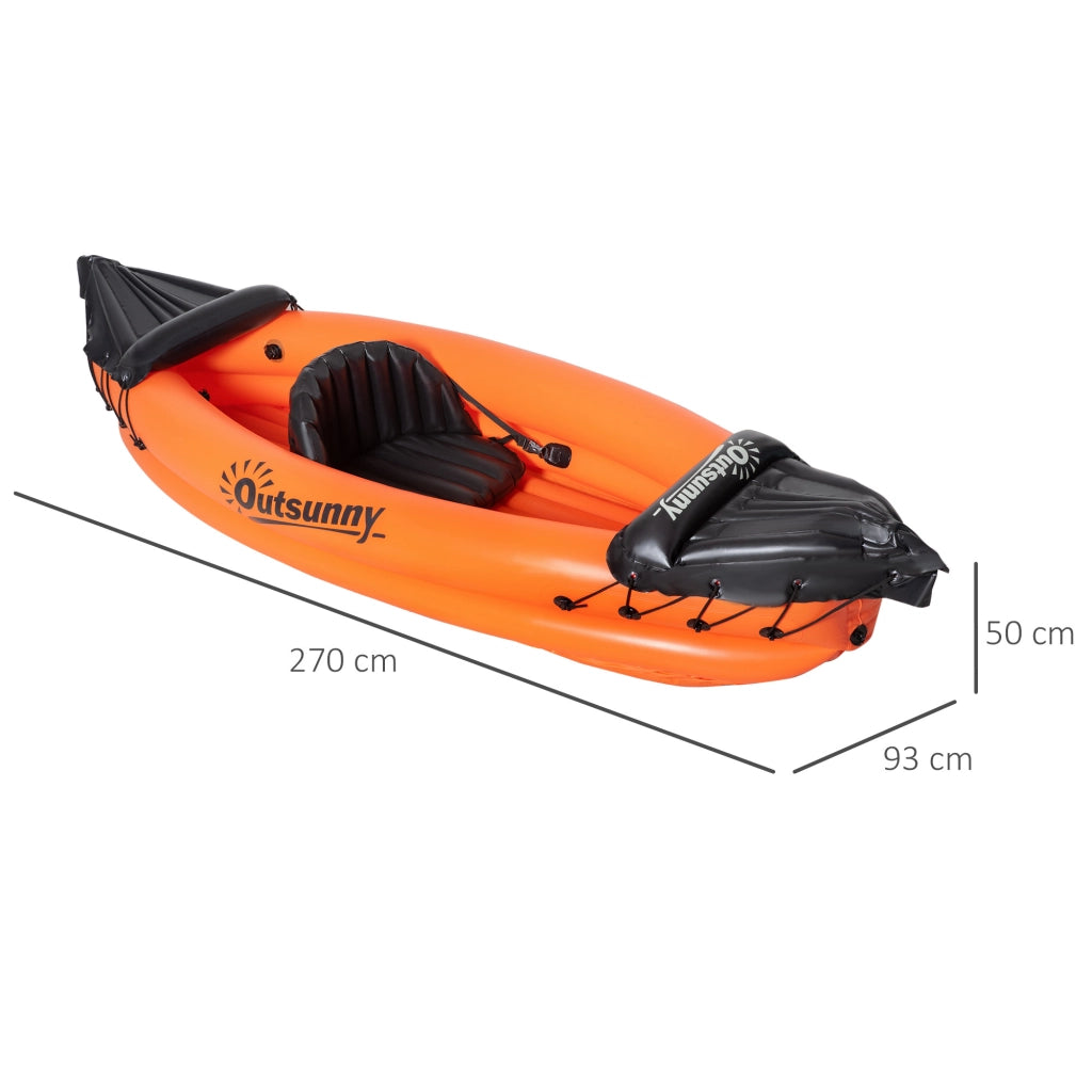 EasyComfort Canoa Gonfiabile 2 Posti in PVC con 2 Remi in Alluminio e Accessori, Arancione