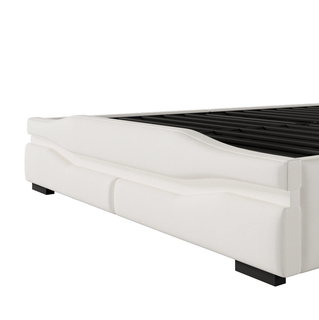 Letto imbottito 140x200 cm con LED e contenitore idraulico