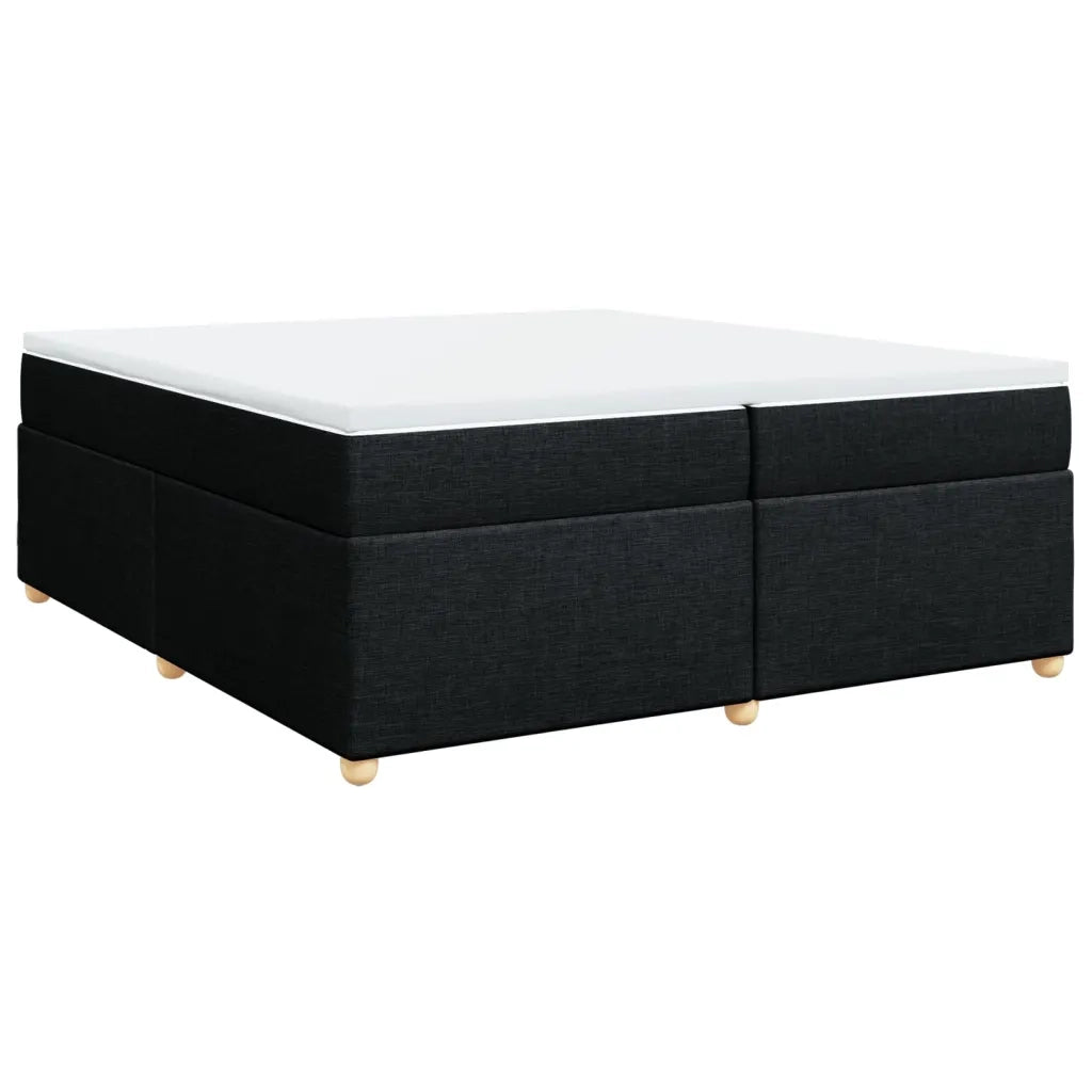 Giroletto a Molle con Materasso Nero 200x200 cm in Tessuto