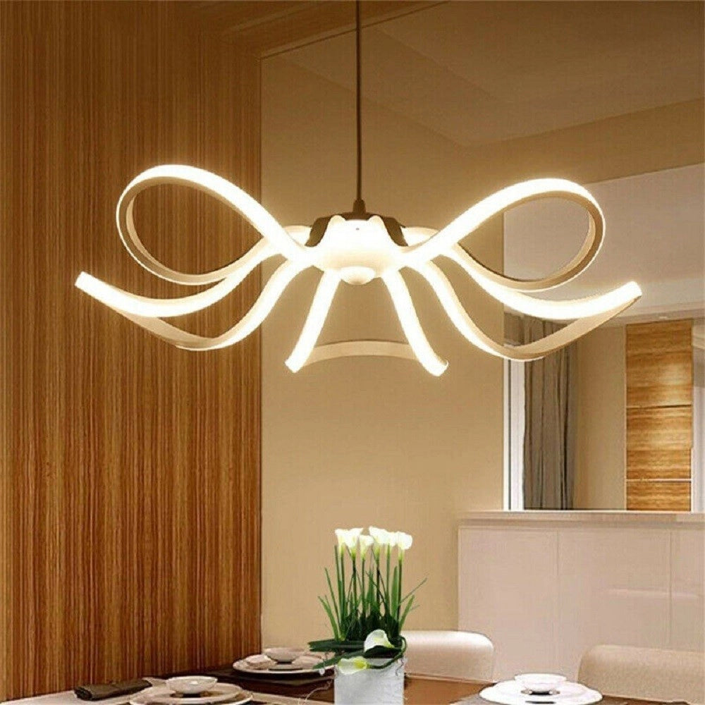 Trade Shop - Lampadario Soffitto Led 45w Fiore Moderno Lampada Luce Fredda Calda Naturale B38 - -bianco Caldo      -