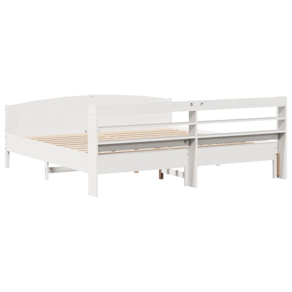 Letto senza Materasso Bianco 180x200 cm Legno Massello di Pino