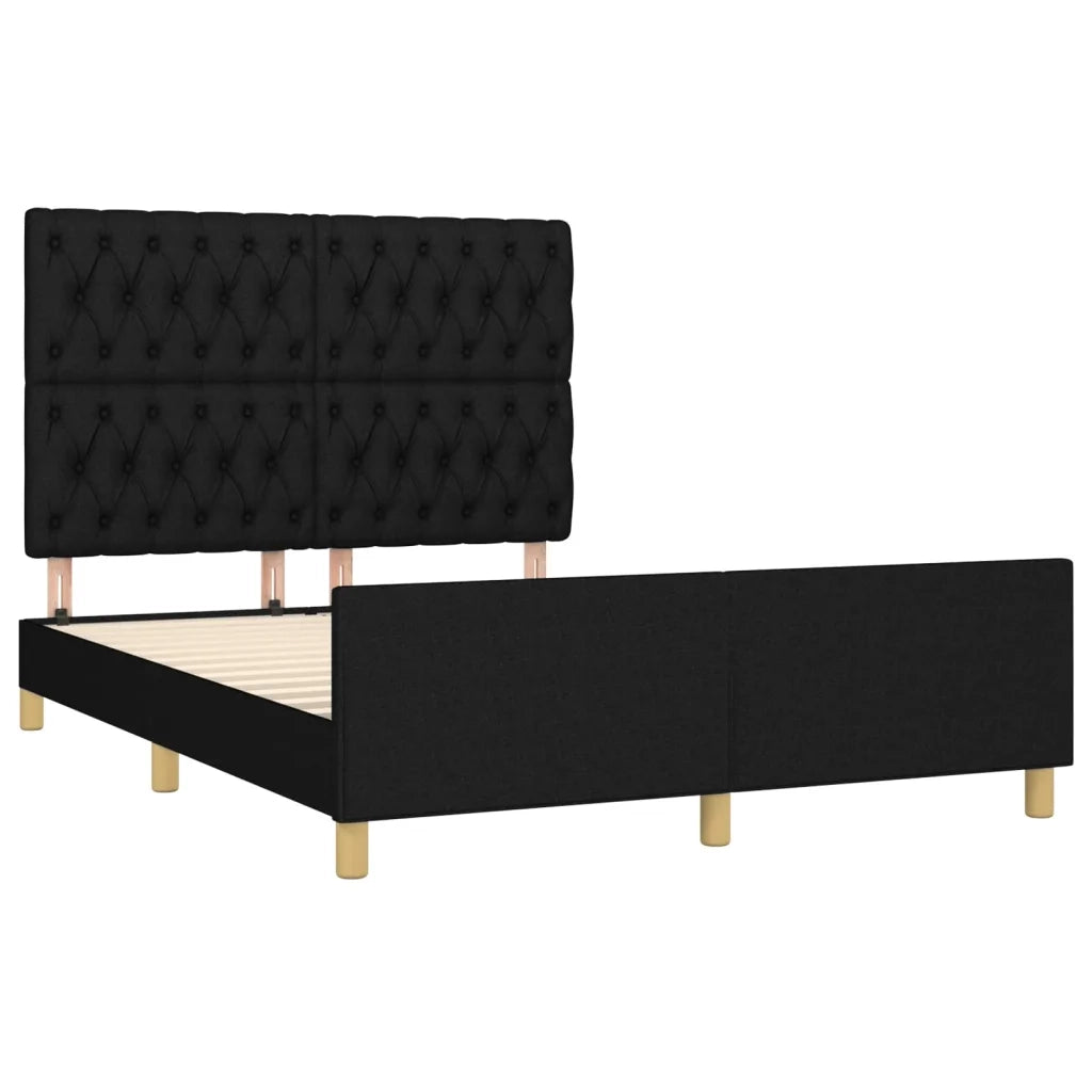 Giroletto con Testiera Nero 140x200 cm in Tessuto cod mxl 60979