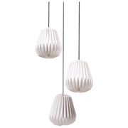 Lampada a sospensione a 3 luci con paralume in carta bianca e base in metallo stile moderno luce d'atmosfera soggiorno camera da letto