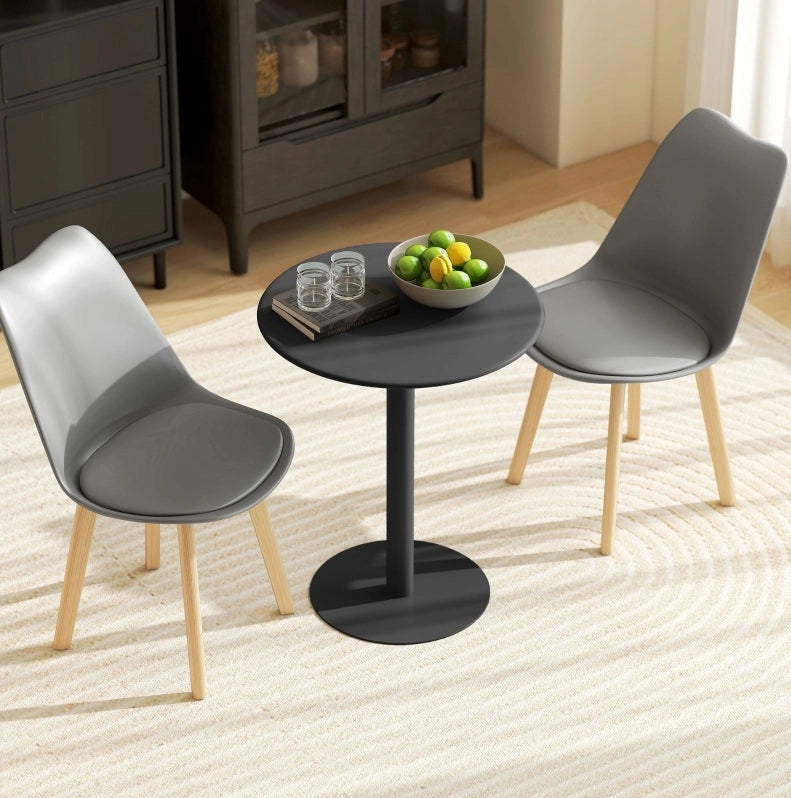 Tavolo da pranzo rotondo in acciaio Ø60x72 cm nero