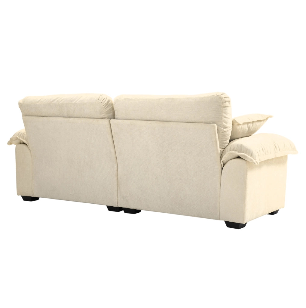Divano 2 posti in Chenille 214x89x93 cm con cuscini doppi in memory foam e molle a tasca