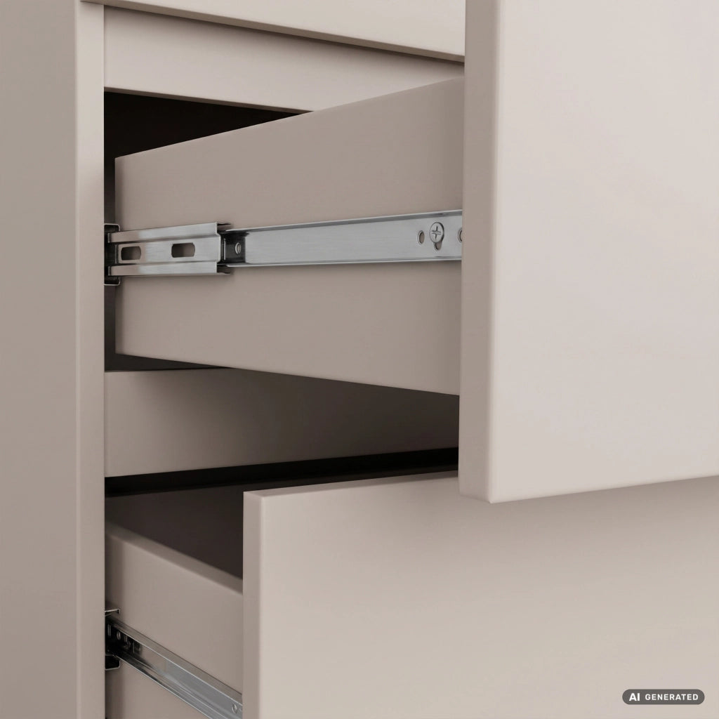 Armadio S90 con specchio integrato Cashmere 90 cm 2 ante 2 cassetti 4 ripiani 90x51x180 cm