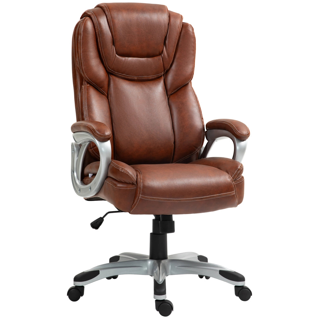 Sedia da ufficio con rotelle e basculante ¨C Zephmum ¨C Marrone 66x75.5x115.5-124.5 cm