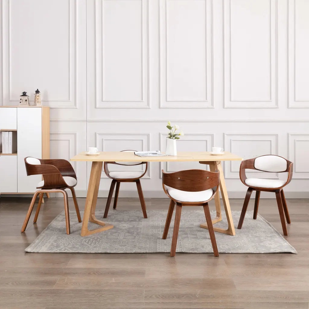 Sedie da Pranzo 4 pz in Legno Piegato e Similpelle