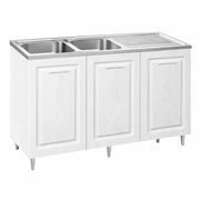 Mobile Cucina Sottolavello Componibile in Legno Bianco Frass. Classico 3 Ante 120cm