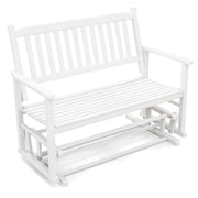 Panchina da giardino scorrevole 126 x 68 x 100 cm comfort ottimale per 2 persone stile moderno legno di pioppo bianco 20_0020509