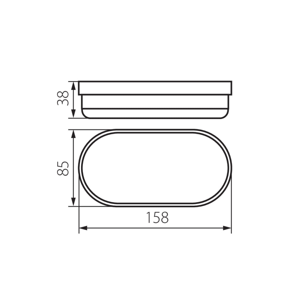 Plafoniera stagna ovale LED 6W 4000K IP54 bianca Miledo