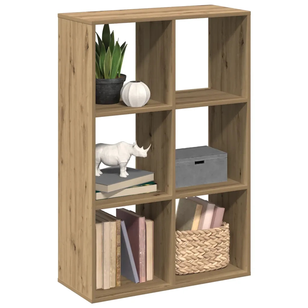 Libreria Divisorio-Scaffale per Libri-Mobile di Stoccaggio Rovere 69,5x29x103,5 cm in Truciolato