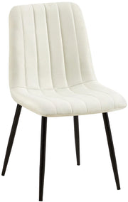 Sedia Dijon in velluto o tessuto Tessuto,crema