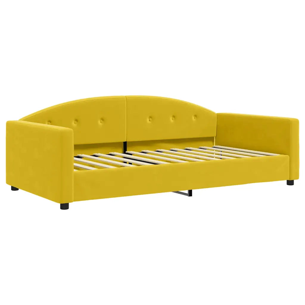 Divano Letto Estraibile con Materassi Giallo 100x200 cm Velluto 3197337