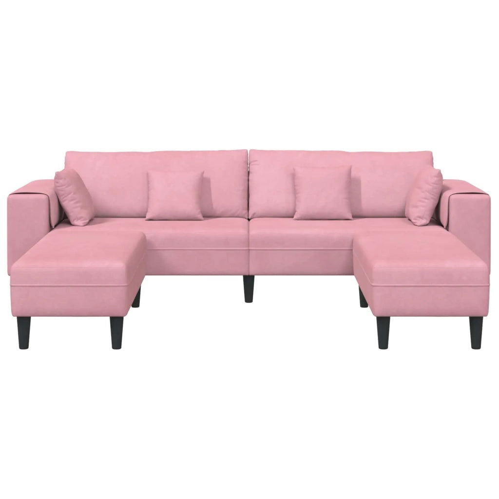 Divano 3 pcs Rosa 250 x 188 x 76 cm Velluto 3335175
