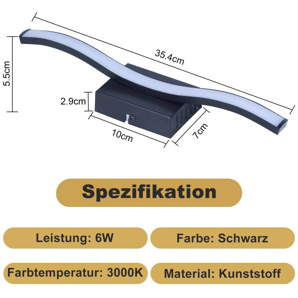 ZMH Lampada da soffitto plafoniera LED moderna design ondulato nero 3000K per soggiorno corridoio cucina