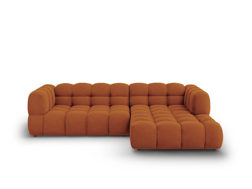 Cosmopolitan Design - Divano angolare modulare destro "Sky" 4 posti in velluto terracotta 