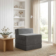 Divano Letto Pieghevole Grigio Scuro 200 x 70 x 10 cm Velluto