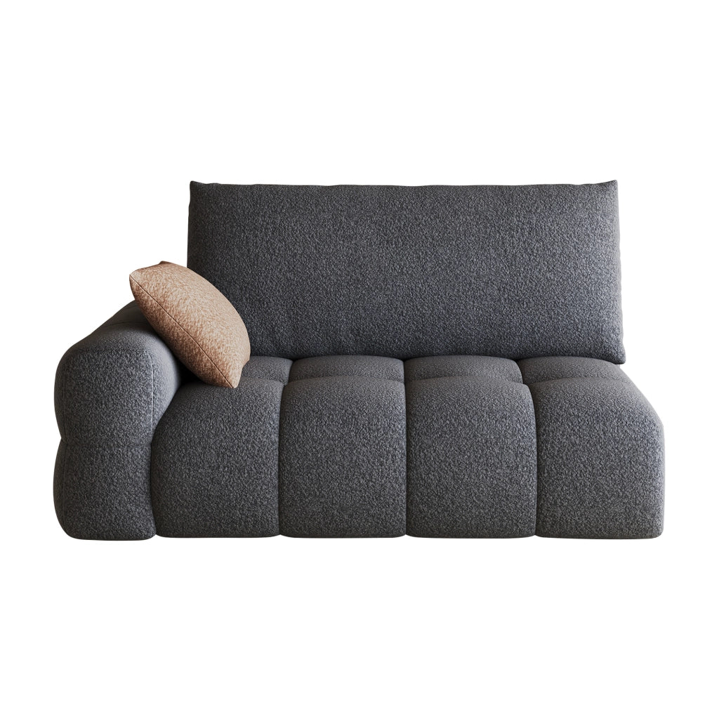Divano modulare a 2 posti con chaise longue sinistra, grigio scuro