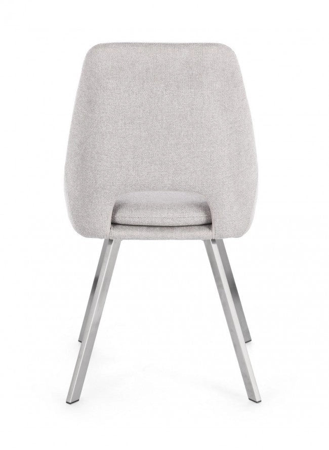 Set 2 Sedie 45x49,5x85 cm Kashar in Tessuto Grigio Chiaro