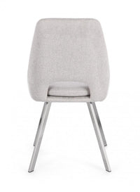 Set 2 Sedie 45x49,5x85 cm Kashar in Tessuto Grigio Chiaro