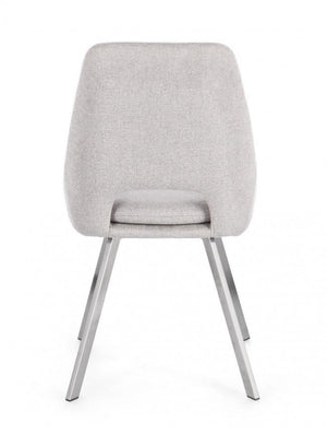 Set 2 Sedie 45x49,5x85 cm Kashar in Tessuto Grigio Chiaro
