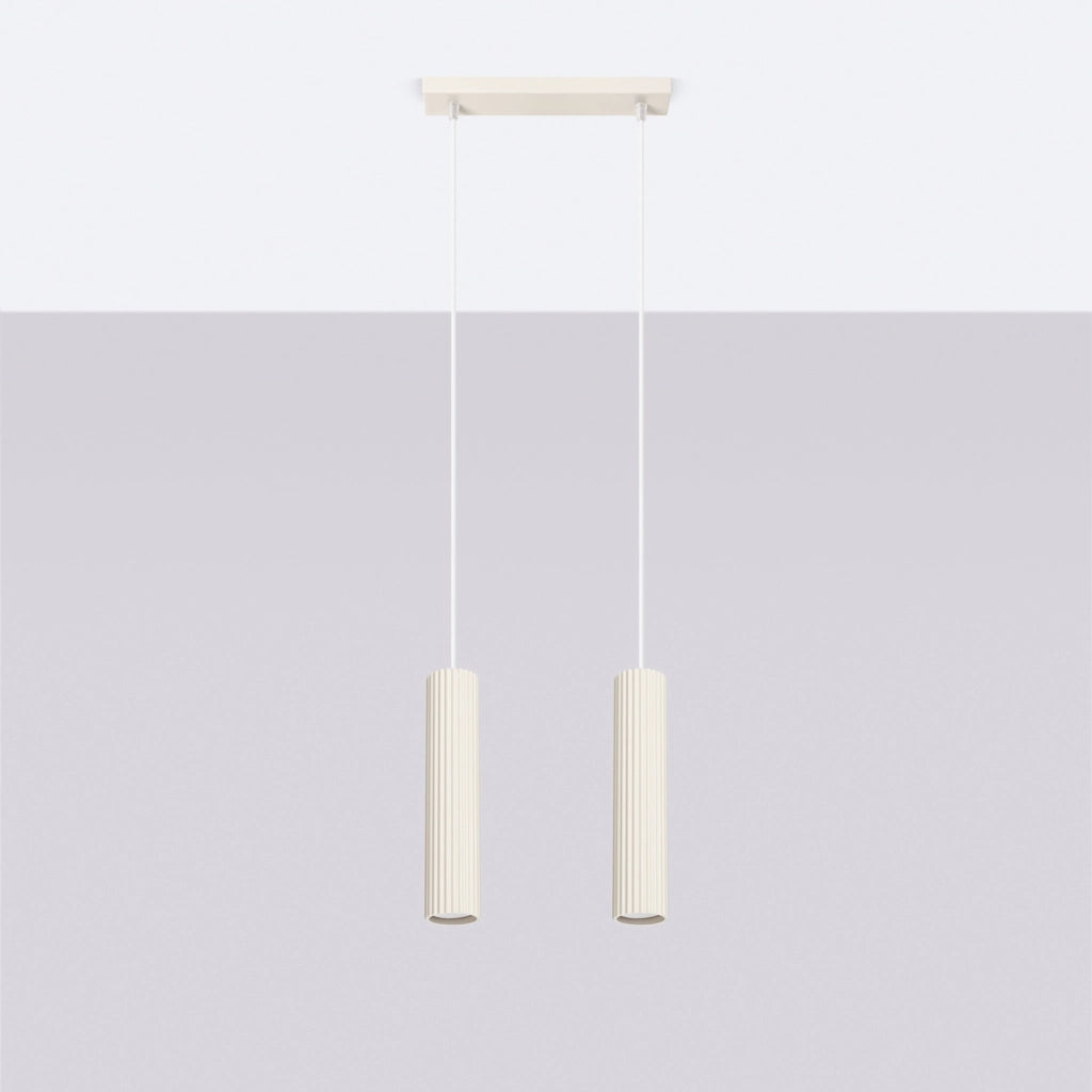 Lampada a sospensione beige GRAVIO 2 luci GU10 Pure Lume