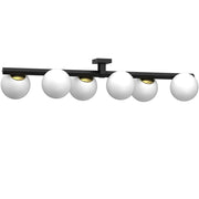 Lampada a soffitto Idris 6xE27 nera oro sfere bianche