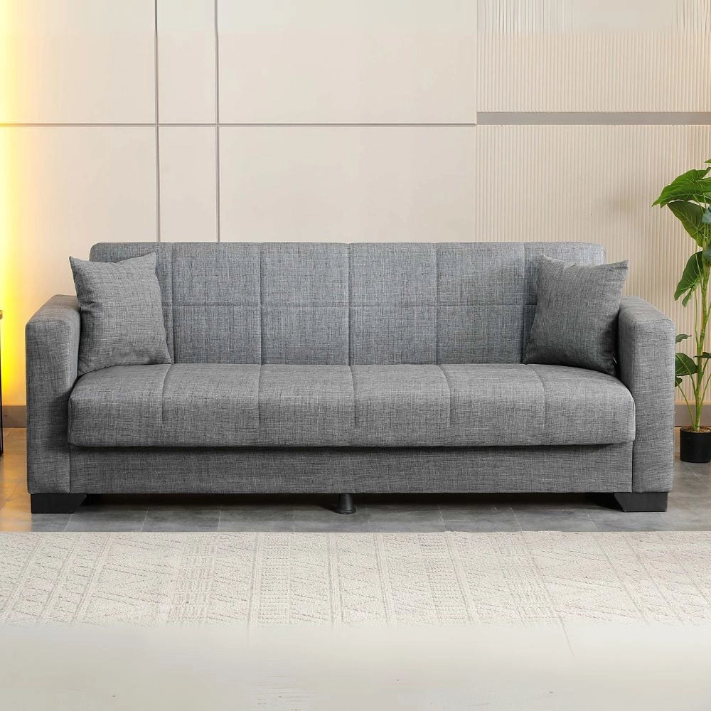 Divano letto contenitore Moon 3 posti in tessuto Internobase 11 grigio