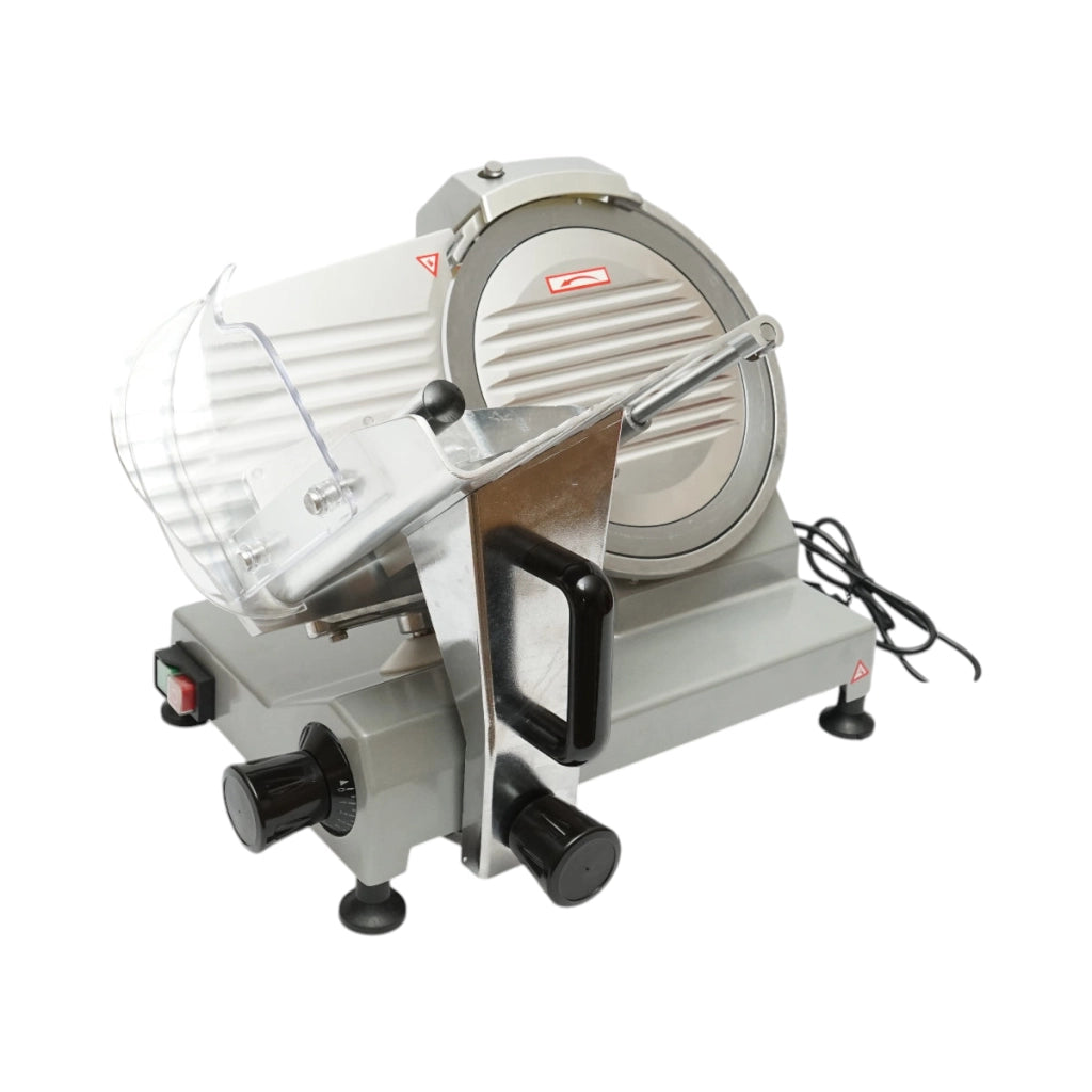 Affettatrice elettrica per carne e salumi 150W, 220V, spessore regolabile 0,2-12mm, diametro lama 250mm