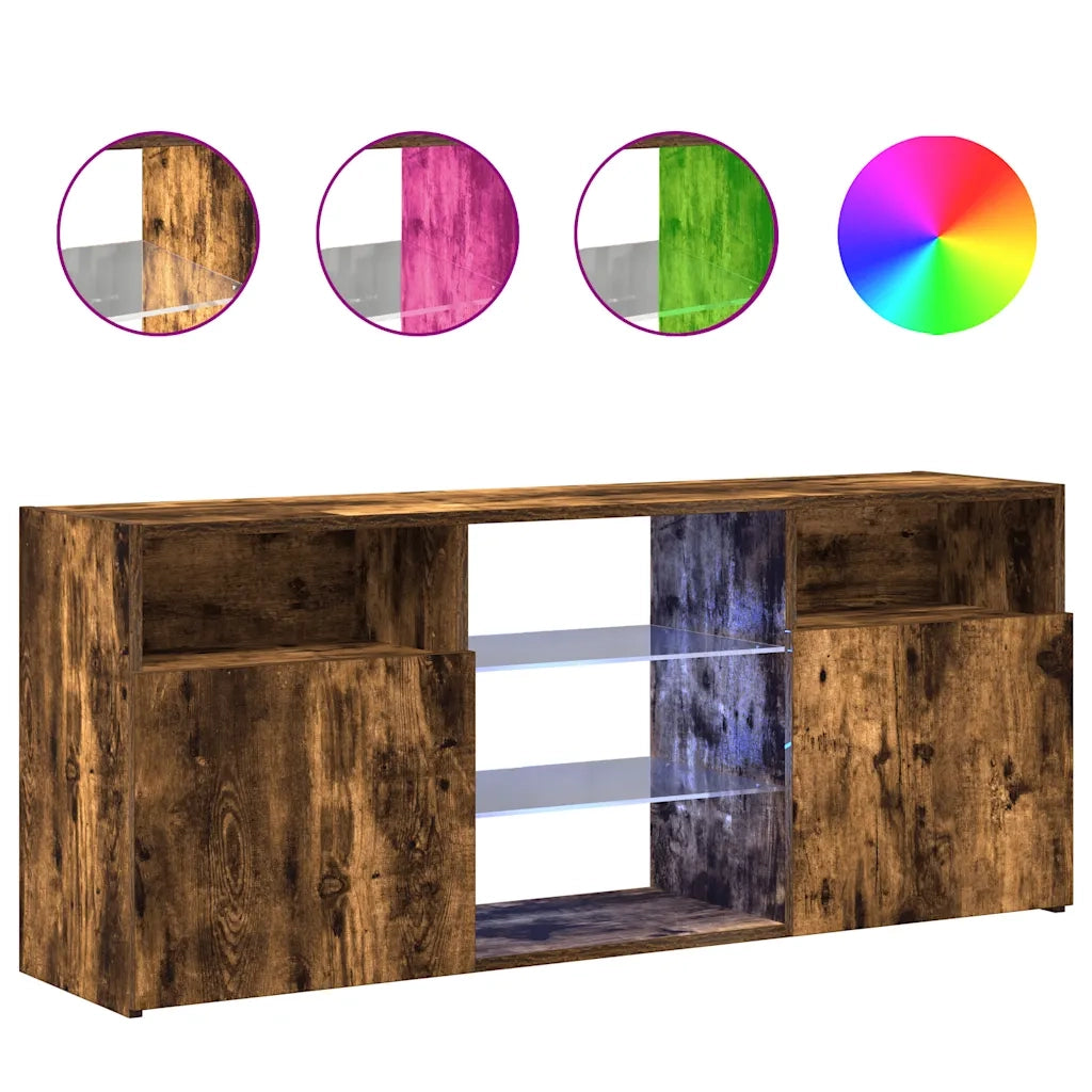 Mobile Porta TV con Luci LED Rovere Fumo 120x30x50 cm cod mxl 16431