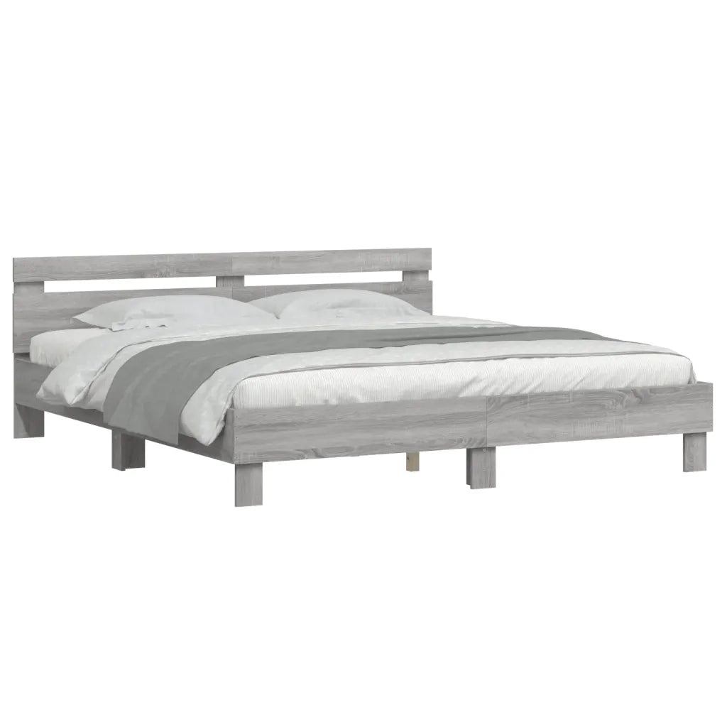 Giroletto Testiera Grigio Sonoma 160x200 cm Legno Multistrato 3207411