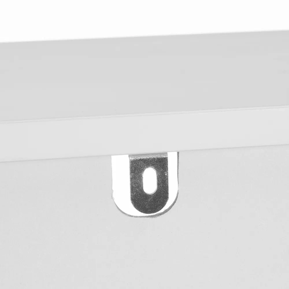 Mobile da Bagno a 2 Ante con Griglia Armadio in Legno Bianco 60x28x80H cm