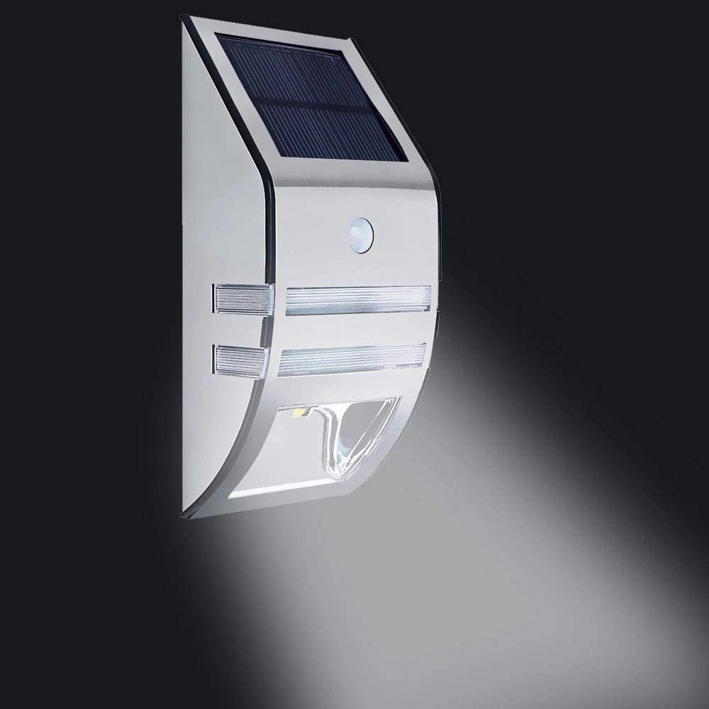 Trade Shop - Segnapassi Lampada Luce Led Con Pannello Solare Ricaricabil Sensore Crepuscolare -