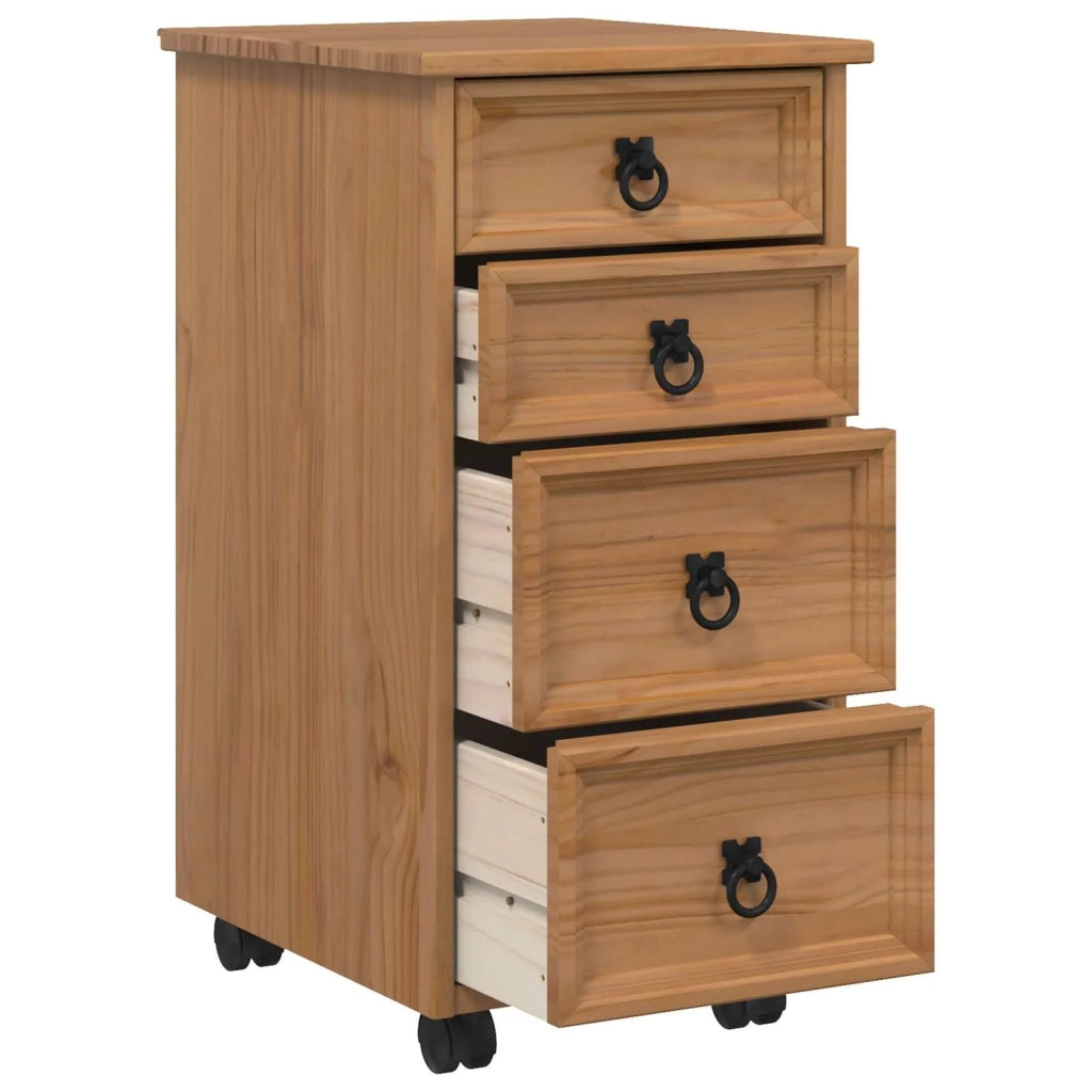 Armadietto Rotolante con Cassetti CORONA Marrone Miele 42040541