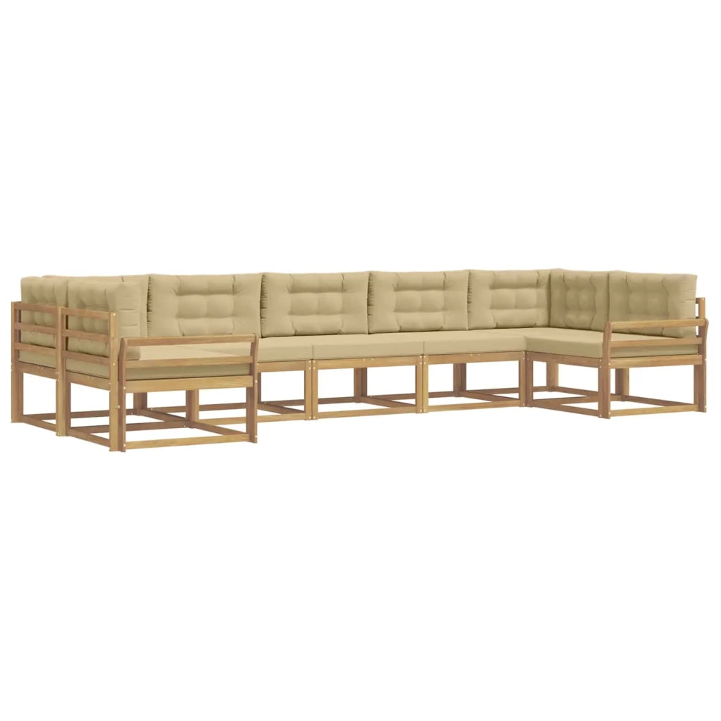 Set di divani da esterno 7 pz Bianco e Beige 3386972