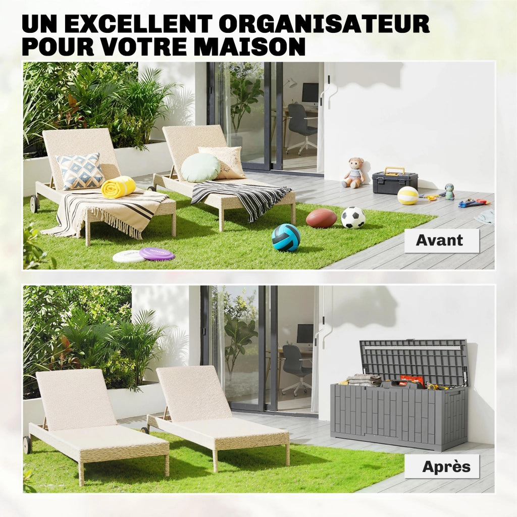 Coffre da Giardino ¨C zephmum ¨C Grigio, Resina, 122.5x56x62cm