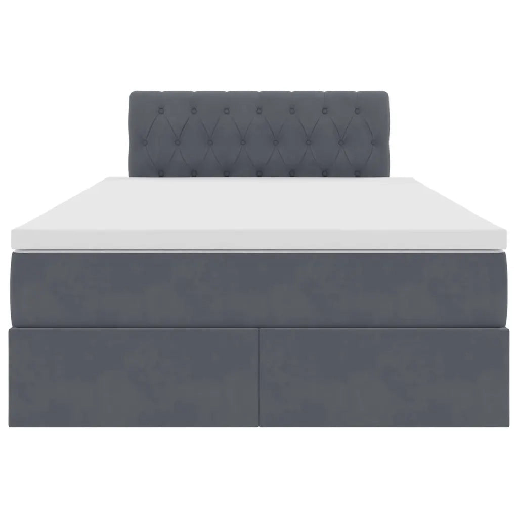 Letto con Contenitore Grigio scuro 120 x 190 cm Velluto 3370804
