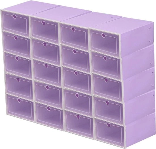 Set di 20 Organizer per Scarpe - Ripiegabile e Stivale per Scarpe Transparente - 33x23x14 cm - Ideale per Uomini e Donne