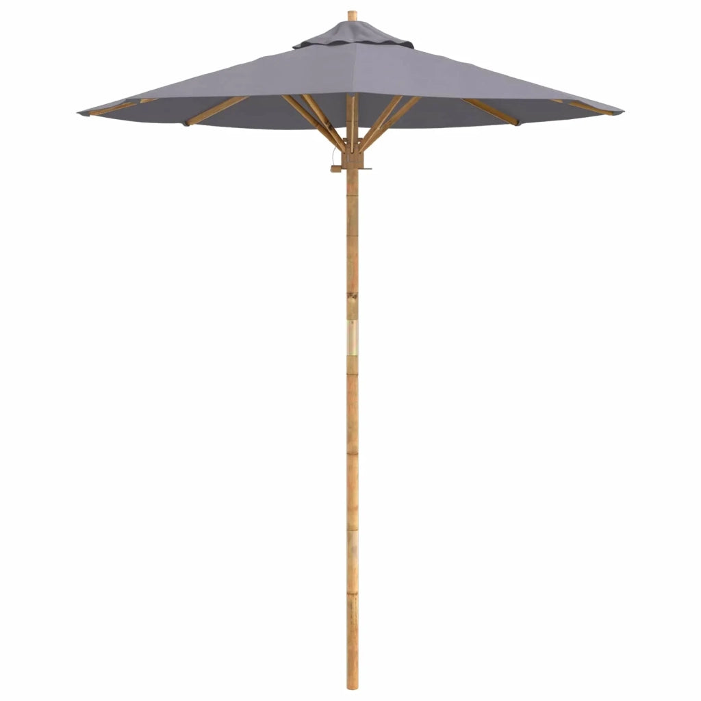 Ombrello da giardino-Ombrellone da spiaggia Grigio scuro ? 180 x 230 cm Bamb¨´