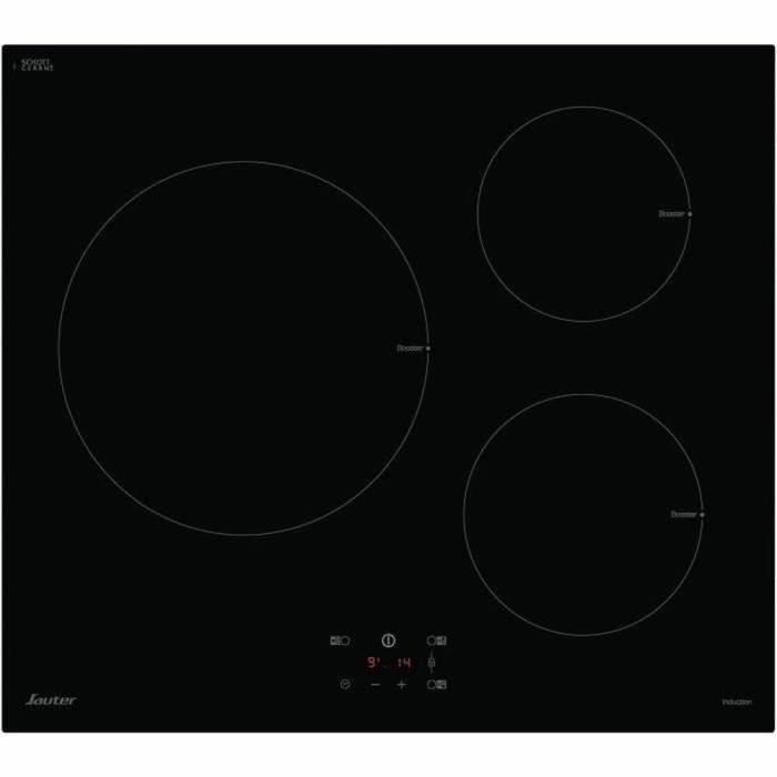 SAUTER SI934B - Piano cottura a induzione - 3 fuochi - 8300W - L60 cm - Nero