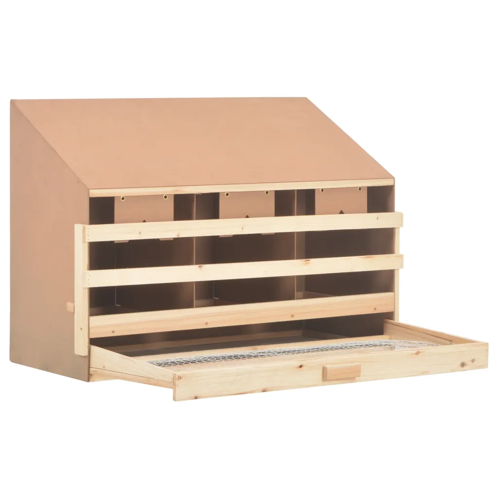 Casetta Cova per Galline 3 Scomparti 93x40x65 cm Legno di Pino 170655