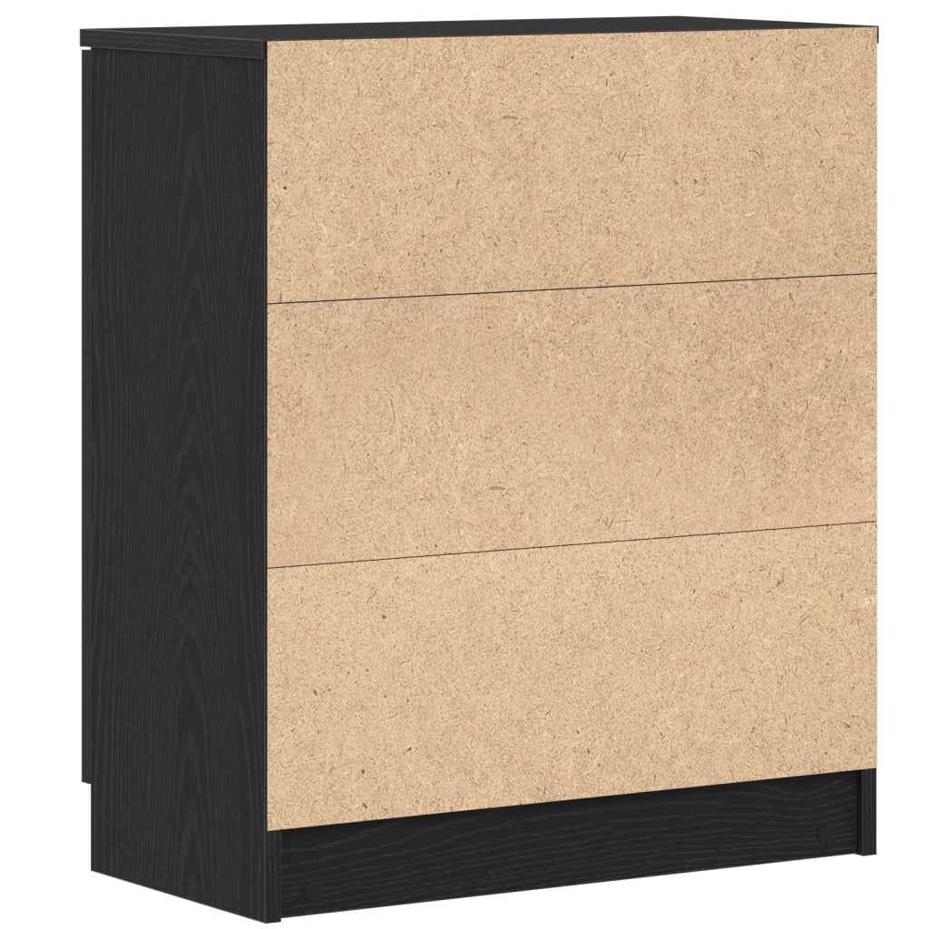 Credenza Nero Rovere 60x30x70 cm Legno ingegnerizzato
