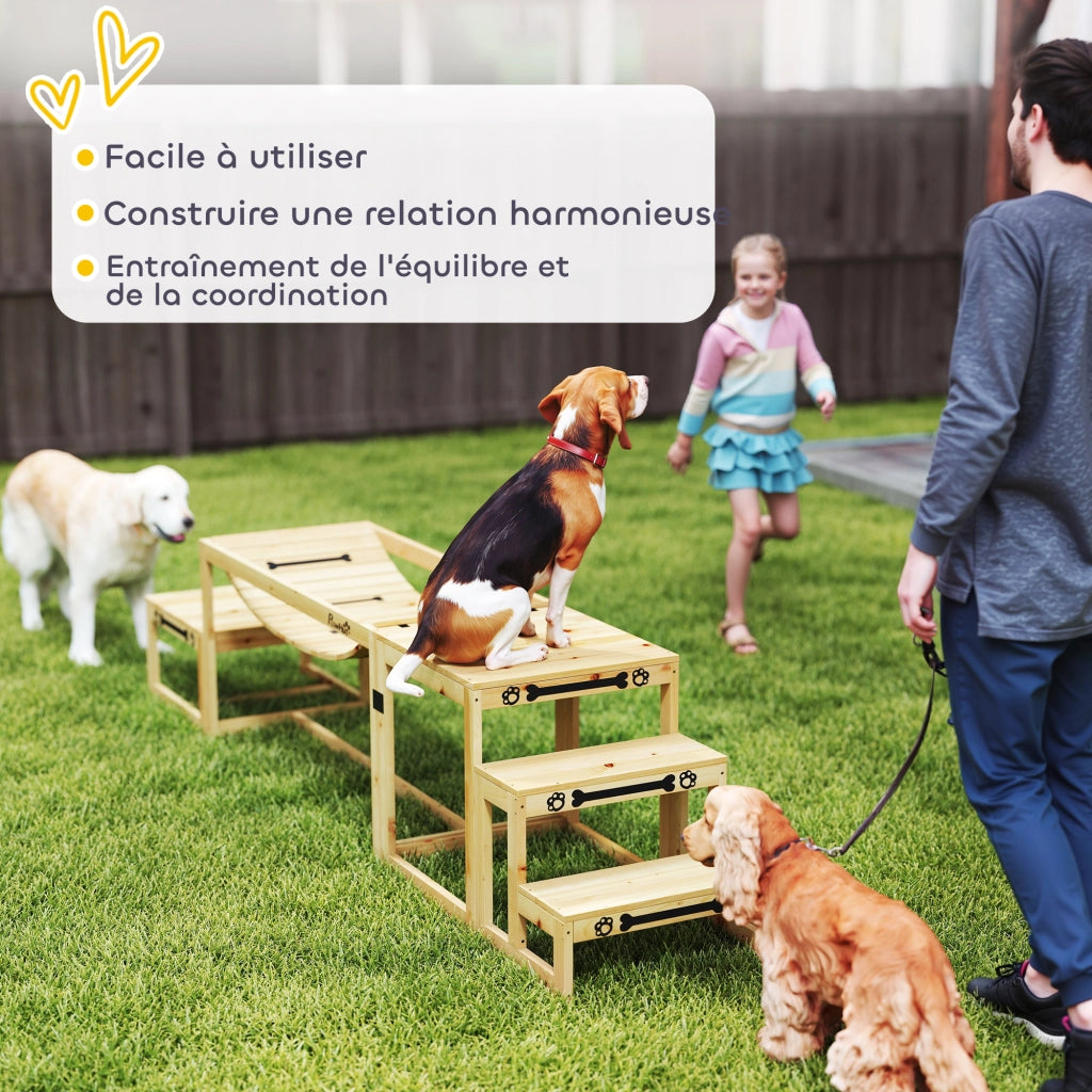 Kit Agilit¨¤ Cane 3 Pezzi ¨C zephmum ¨C Legno Massello Naturale
